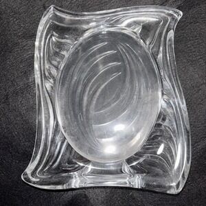 Vintage Mikasa Clear Glass Emotion Swirl Photo Frame Desk Tabletop